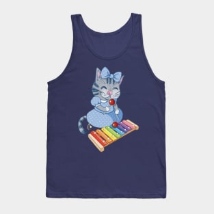 Cute Kitty & Xylophone Tank Top